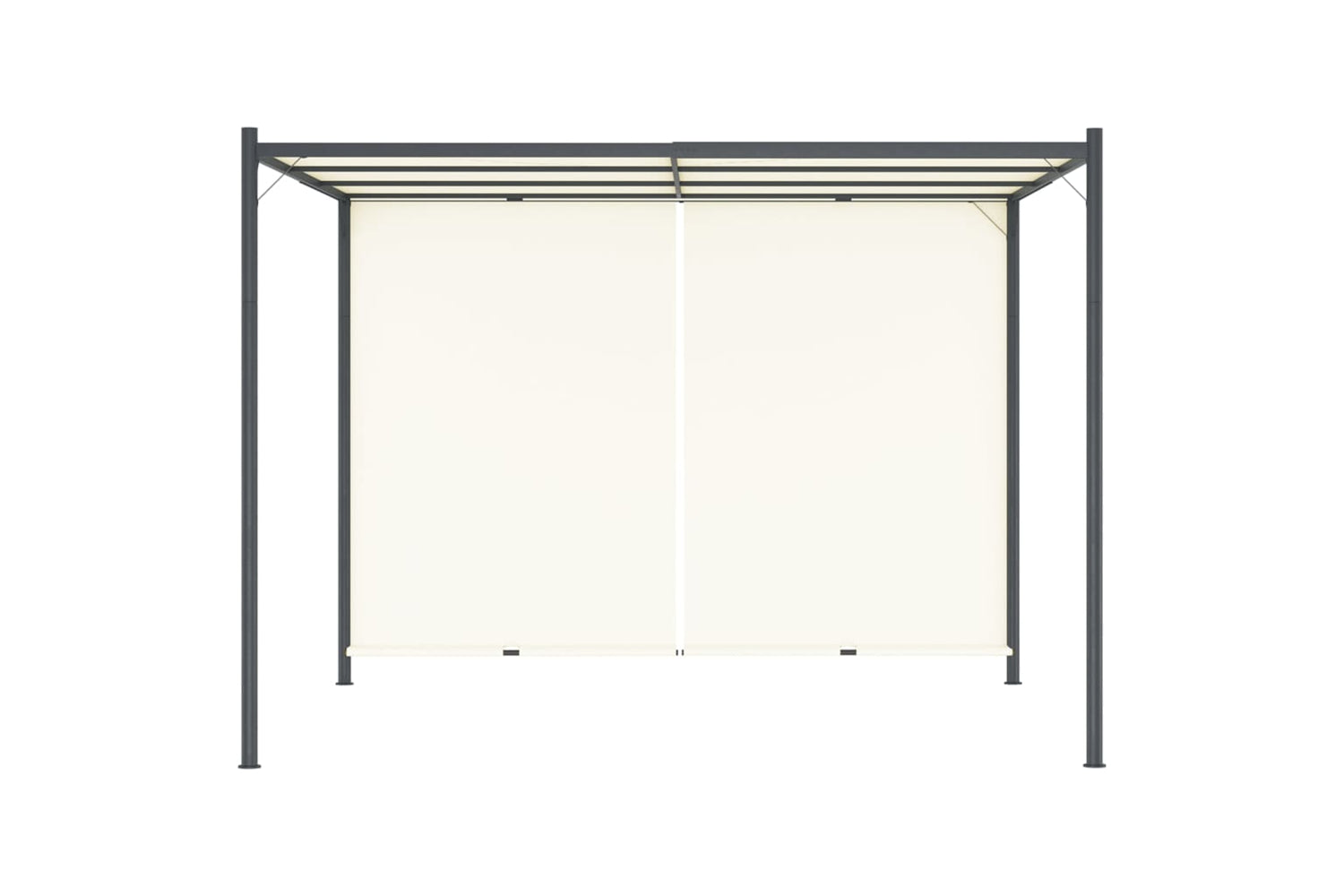Vidaxl 49323 Pergola With Adjustable Roof Cream White 3x3 M Steel-4
