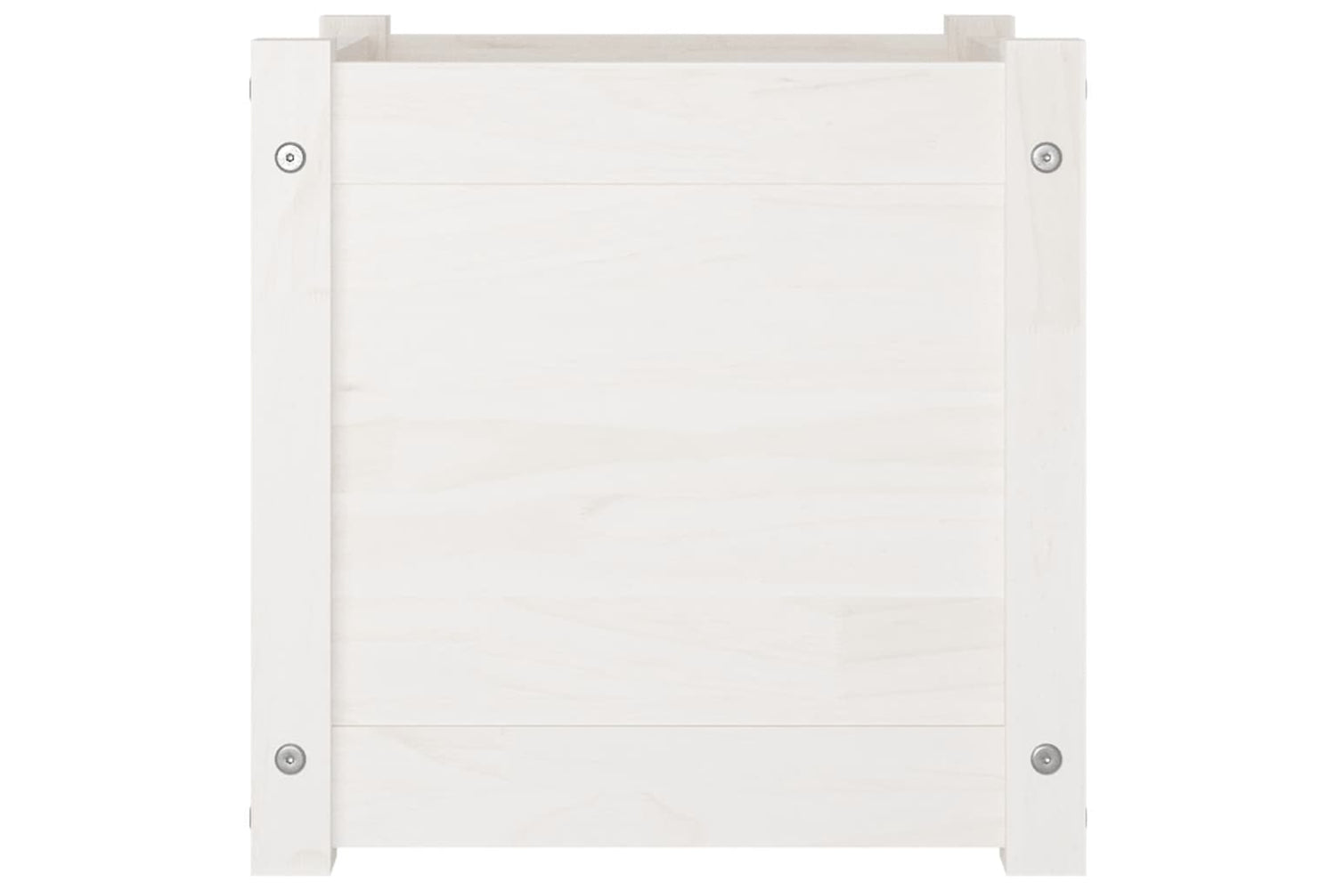 vidaXL 810537 Garden Planters 2 Pcs White 40x40x40cm Solid Pinewood-4