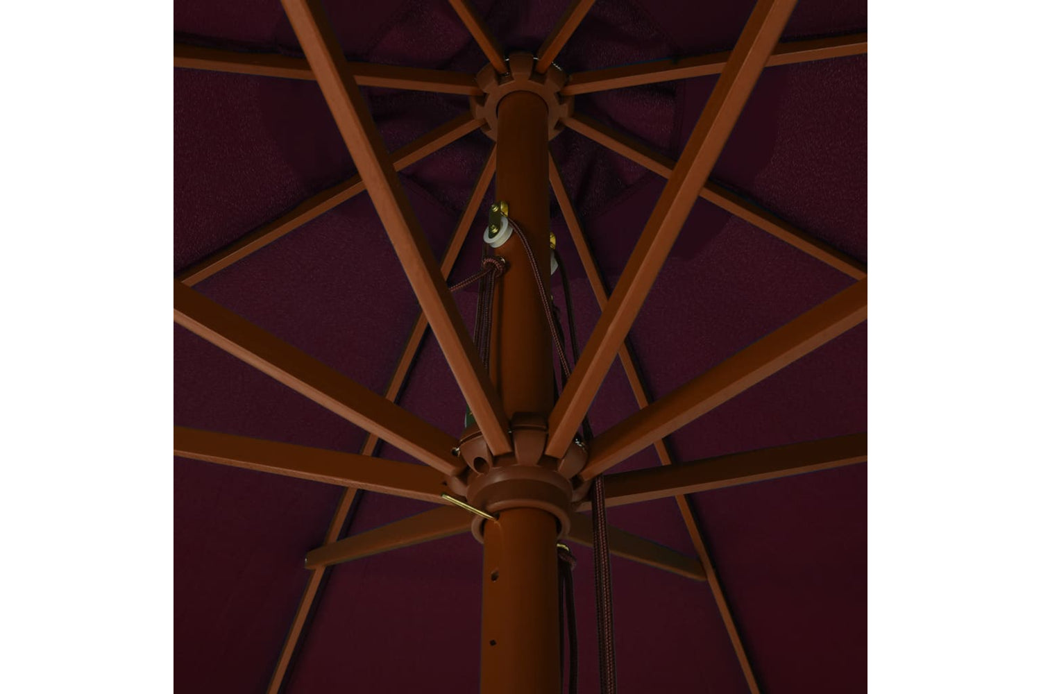 vidaXL 47216 Outdoor Parasol With Wooden Pole 330cm Burgundy-4