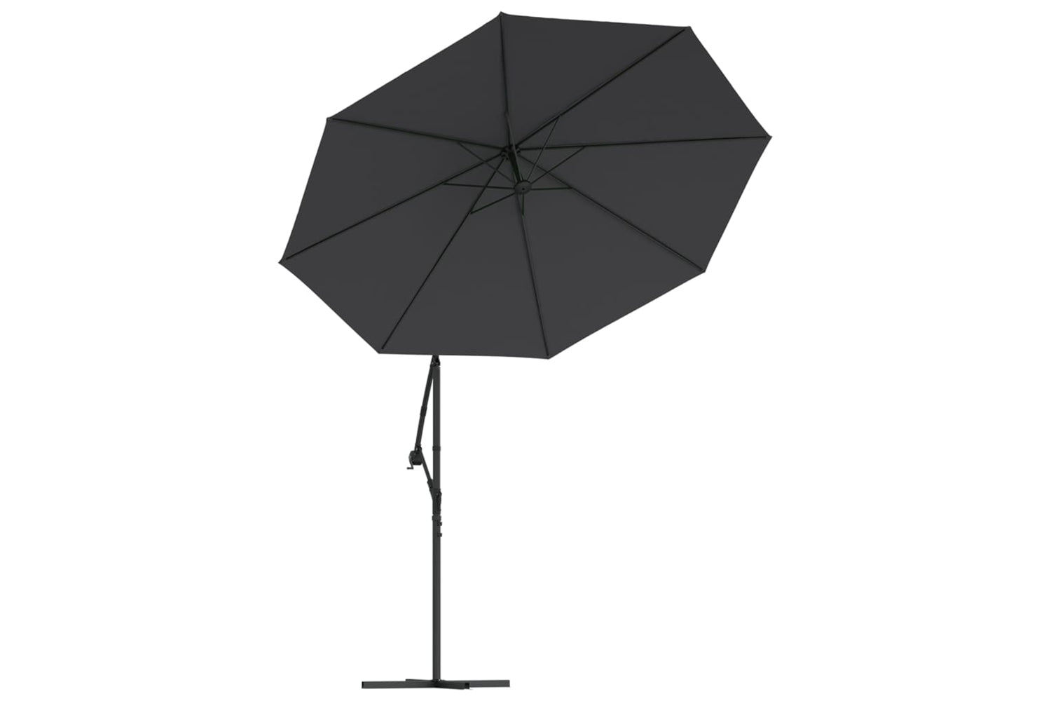 Vidaxl 47136 Cantilever Umbrella With Led Lights And Steel Pole 300 Cm Black-4