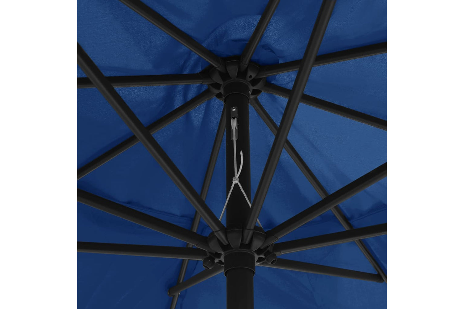vidaXL Outdoor Parasol With Metal Pole 390cm Azure Blue-5