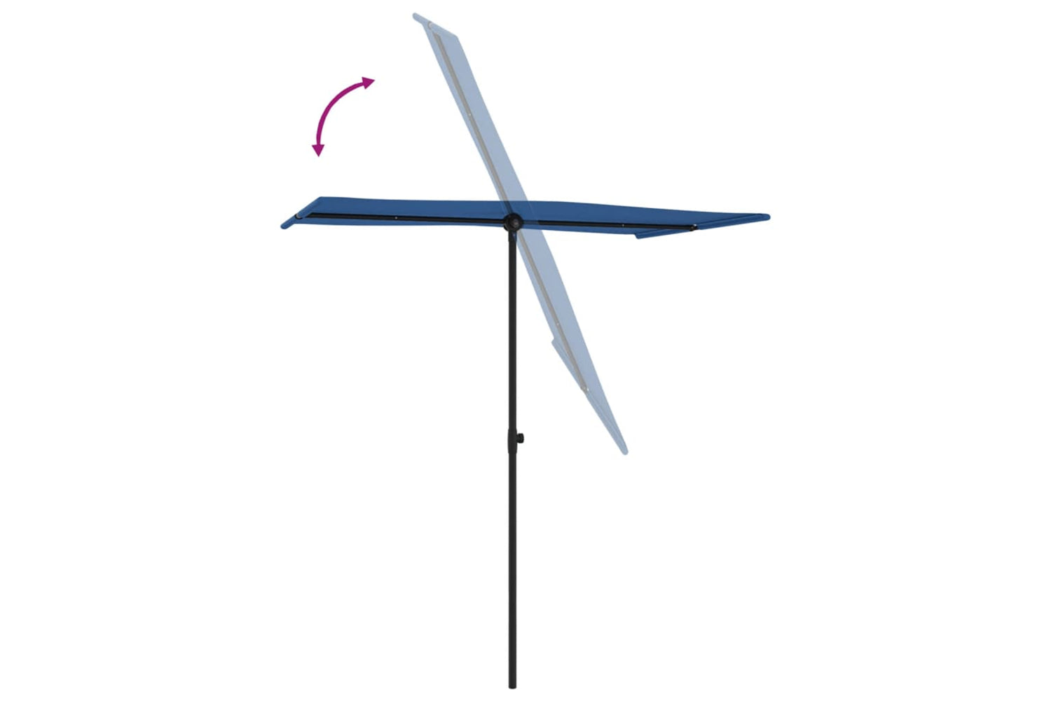 vidaXL 47335 Outdoor Parasol With Aluminium Pole 180x110cm Azure Blue-5