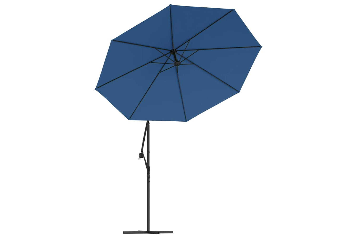 Vidaxl 47137 Cantilever Umbrella With Led Lights And Steel Pole 300 Cm Azure-4
