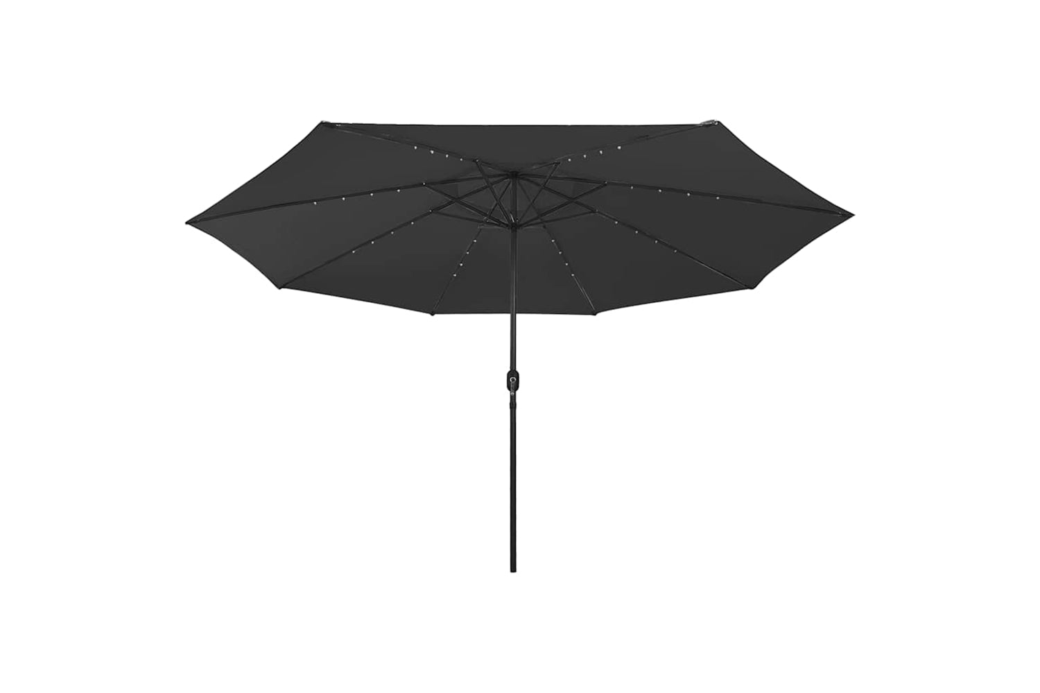Vidaxl 312536 Outdoor Parasol With Led Lights And Metal Pole 400 Cm Black-3