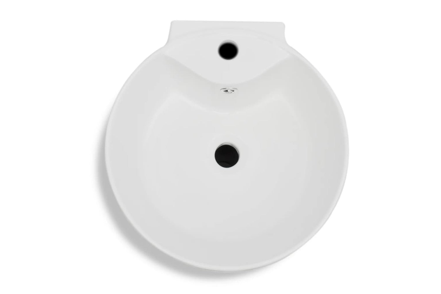 Vidaxl 141942 Ceramic Stand Bathroom Sink Basin Faucet/overflow Hole White Round-4