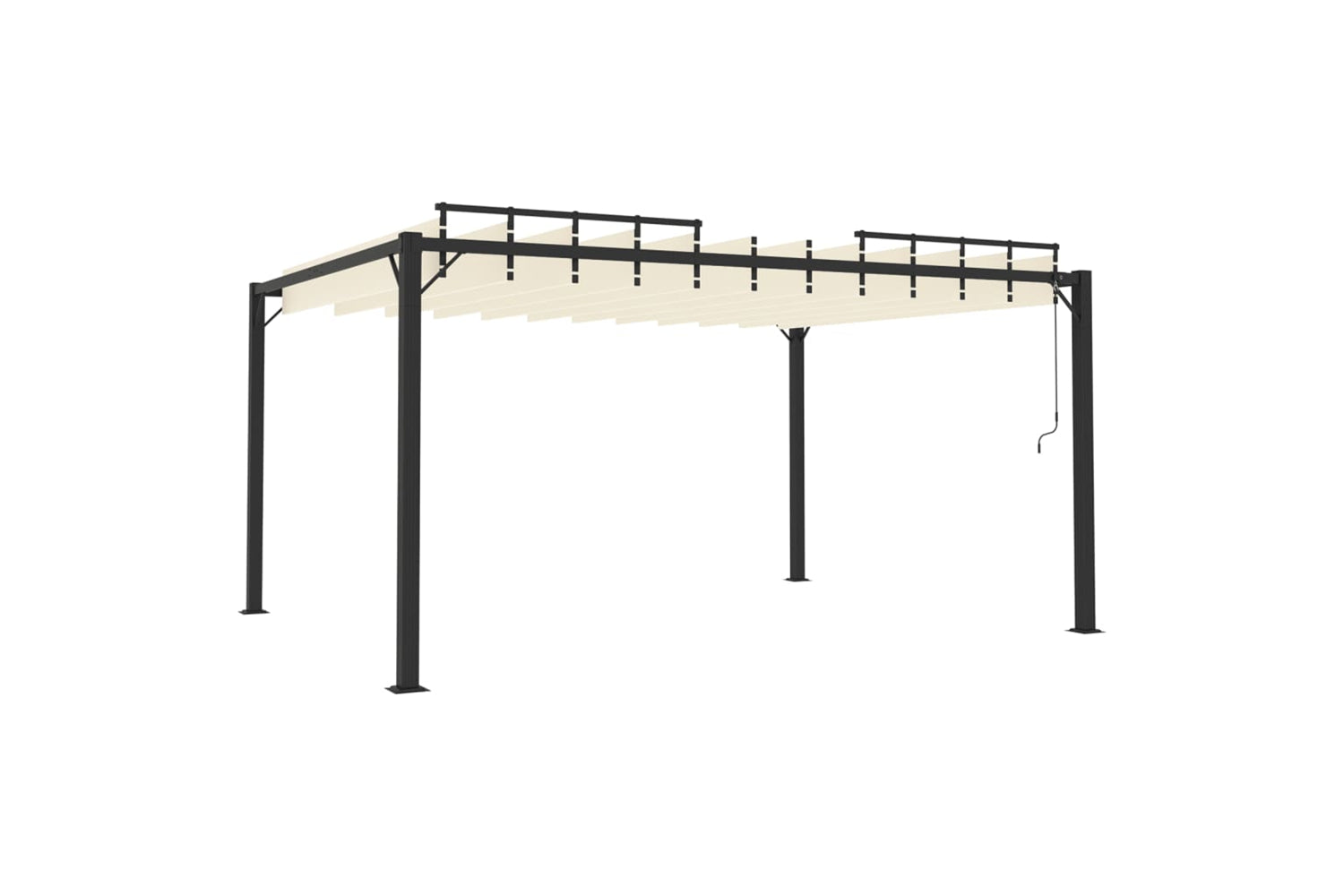 Vidaxl Gazebo With Louvered Roof 3x4 M Cream Fabric And Aluminium-3