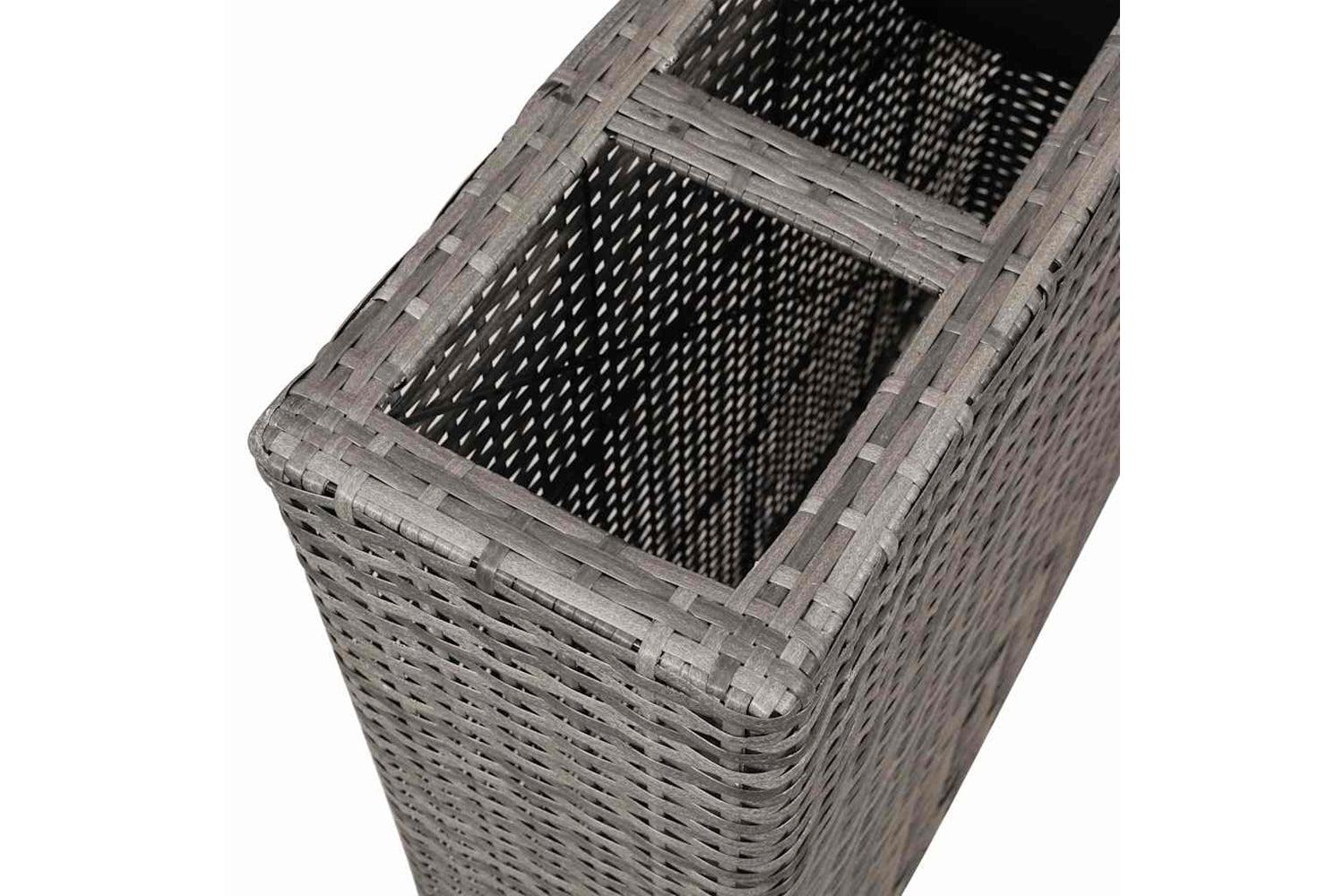 Vidaxl 45426 Garden Raised Bed With 4 Pots Poly Rattan Grey-4