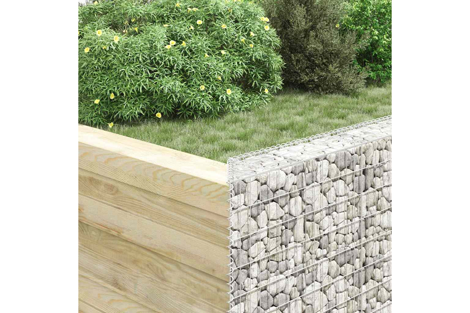 vidaXL 145654 Trapezium Gabion Raised Bed Galvanised Steel 150x20x100cm-3
