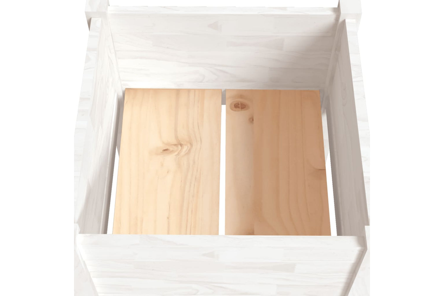 vidaXL 810802 Garden Planters 2 Pcs White 50x50x70cm Solid Pinewood-5