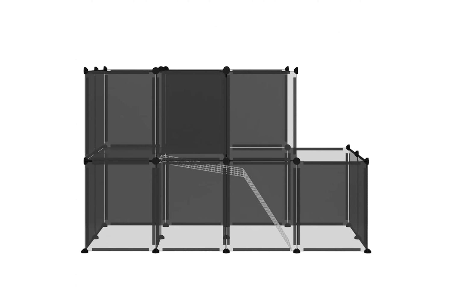 vidaXL 340573 Small Animal Cage Black 142x74x93cm Pp And Steel-3