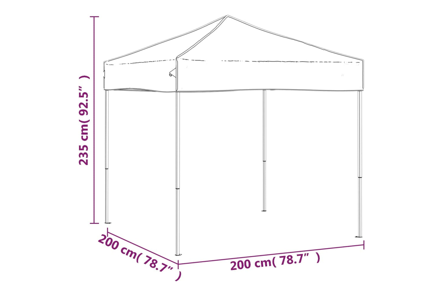 Vidaxl 93493 Folding Party Tent Blue 2x2 M-7
