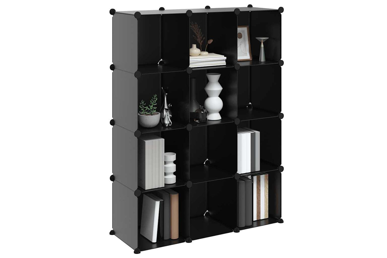 Vidaxl 340546 Storage Cube Organiser With 12 Cubes Black Pp-3