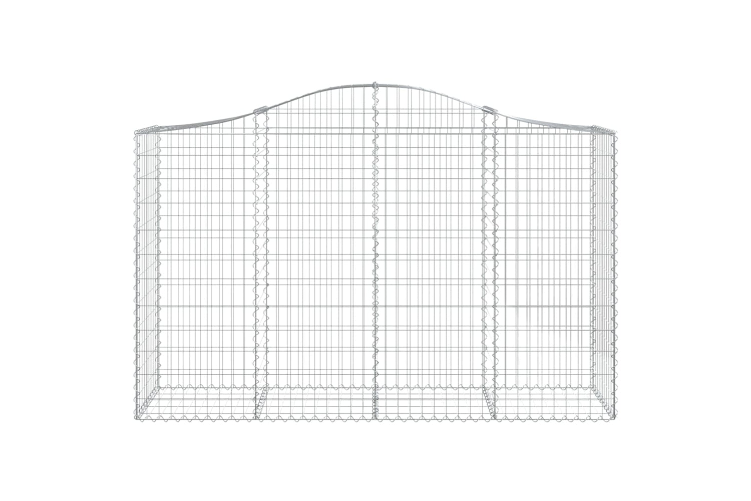 vidaXL 3145666 Arched Gabion Baskets 7 Pcs 200x50x120/140cm Galvanised Iron-3