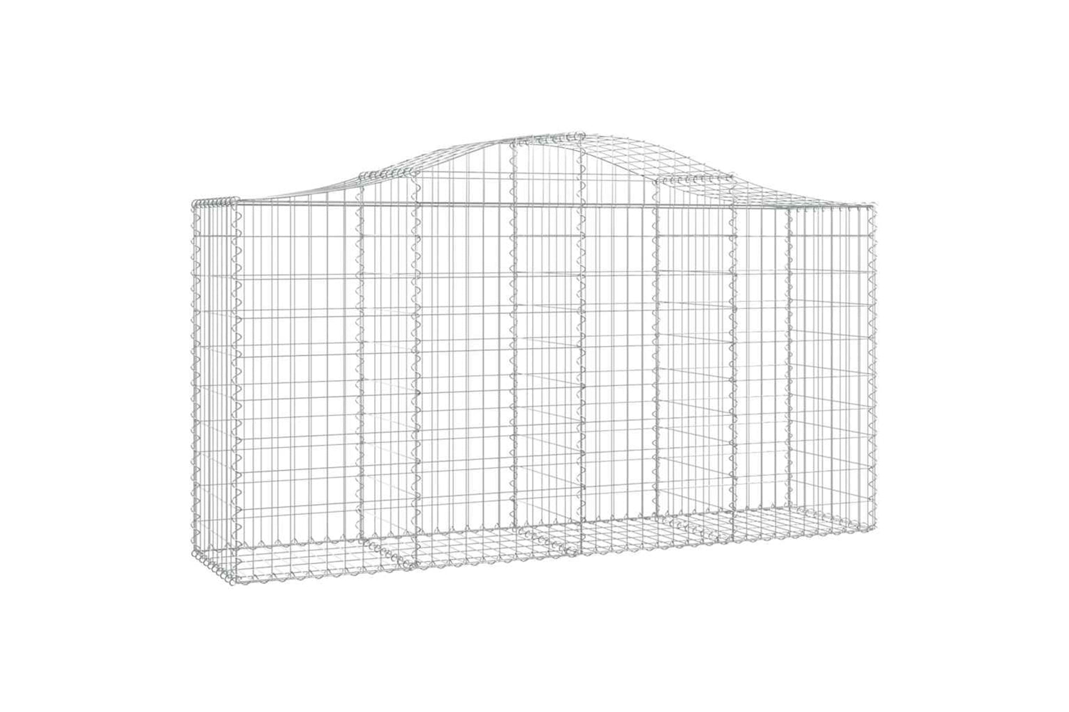 vidaXL 3145646 Arched Gabion Baskets 8 Pcs 200x50x100/120cm Galvanised Iron-2