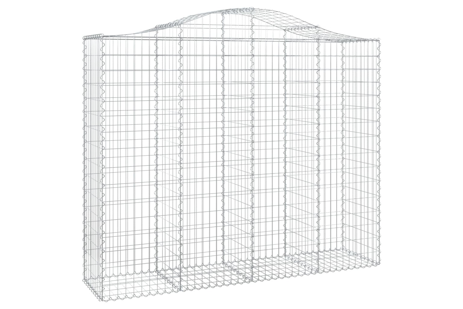 vidaXL 3145706 Arched Gabion Baskets 5 Pcs 200x50x160/180cm Galvanised Iron-2