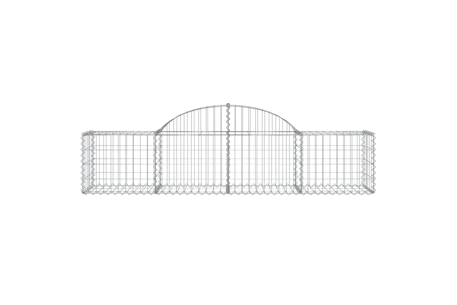 vidaXL 3146259 Arched Gabion Baskets 4 Pcs 200x50x40/60cm Galvanised Iron-3