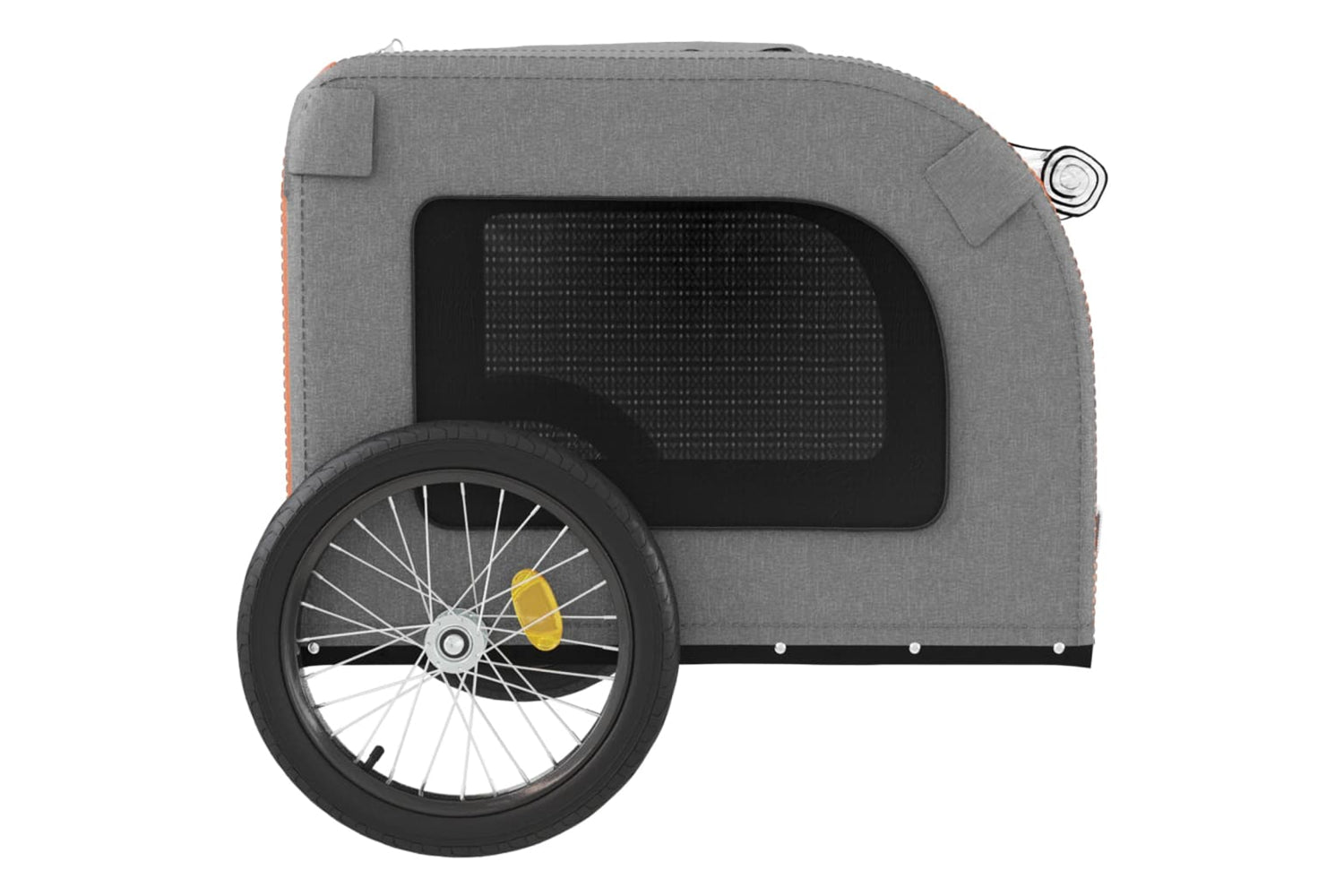 Vidaxl 93837 Pet Bike Trailer Orange And Grey Oxford Fabric&iron-6