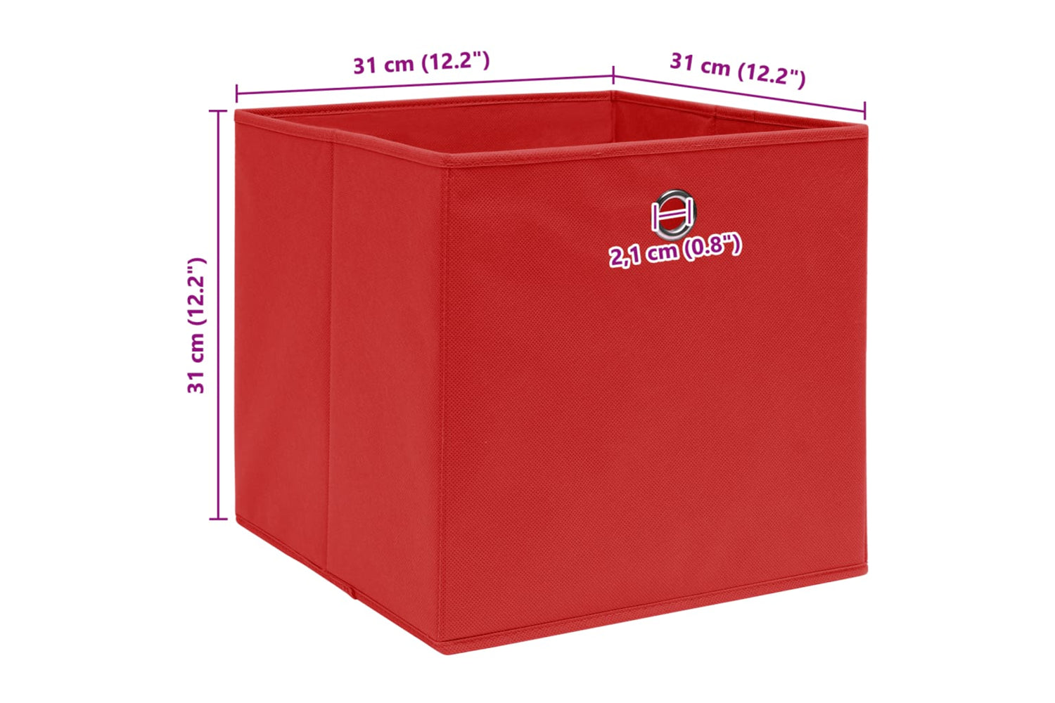 Vidaxl 288363 Storage Boxes 10 Pcs Red 32x32x32 Cm Fabric-5
