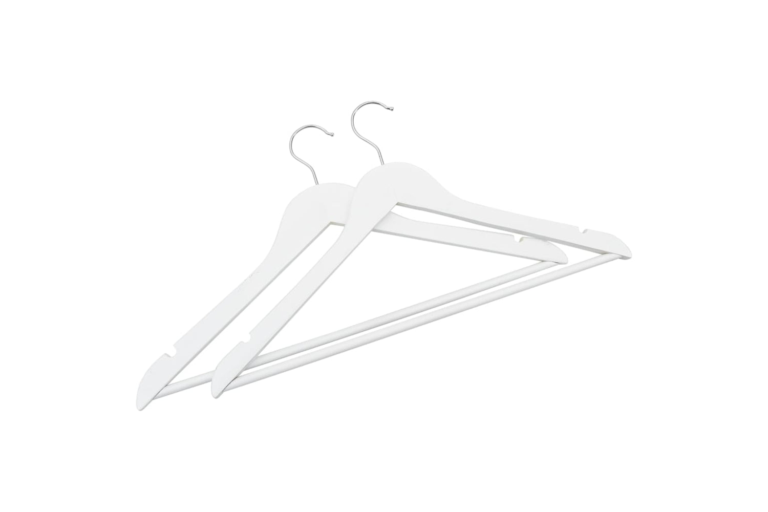 Vidaxl 289916 100 Pcs Clothes Hanger Set Non-slip White Hardwood-4