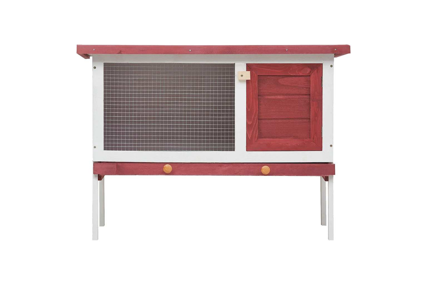 Vidaxl 170830 Outdoor Rabbit Hutch 1 Layer Red Wood-3