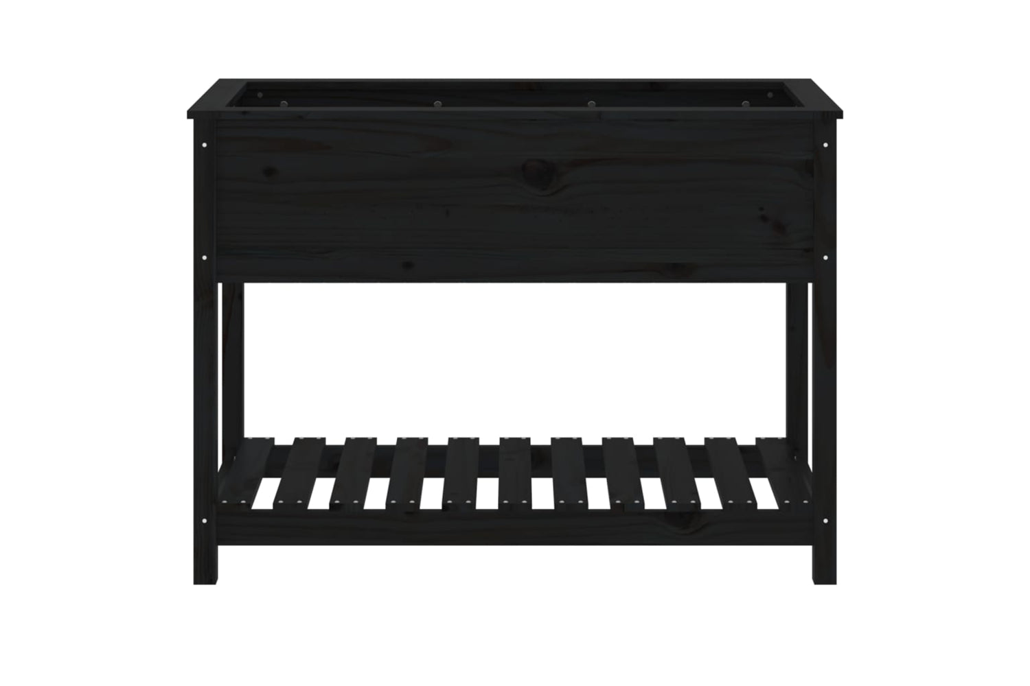 vidaXL 823791 Planter With Shelf Black 111.5x54x81cm Solid Wood Pine-4