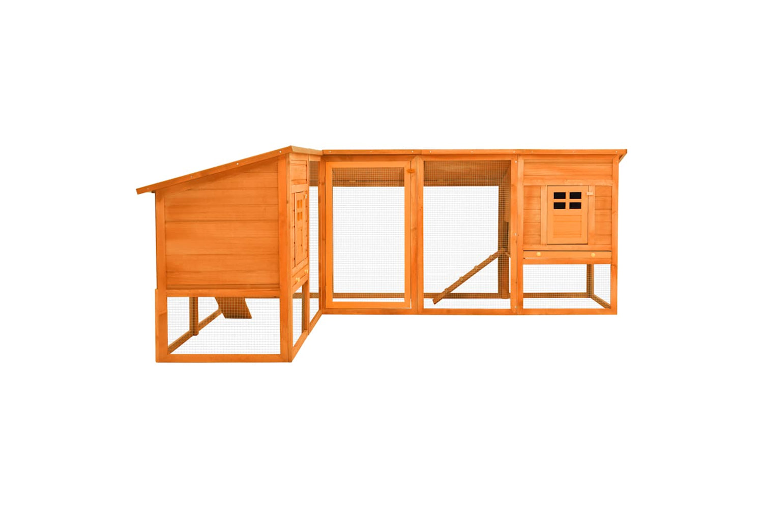 Vidaxl 170872 Outdoor Rabbit Hutch With Run Brown Solid Fir Wood-3