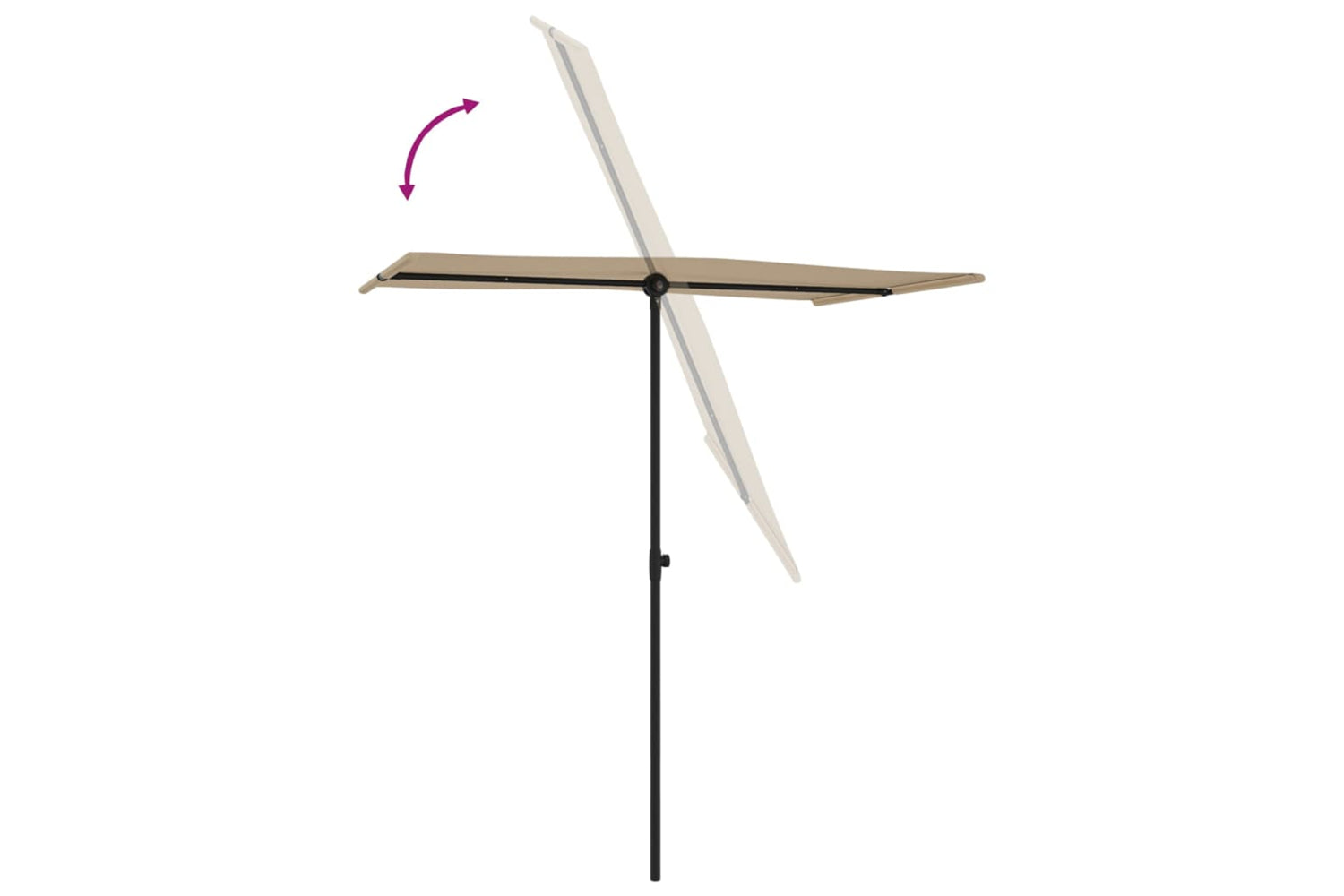vidaXL 47331 Outdoor Parasol With Aluminium Pole 180x110cm Taupe-5