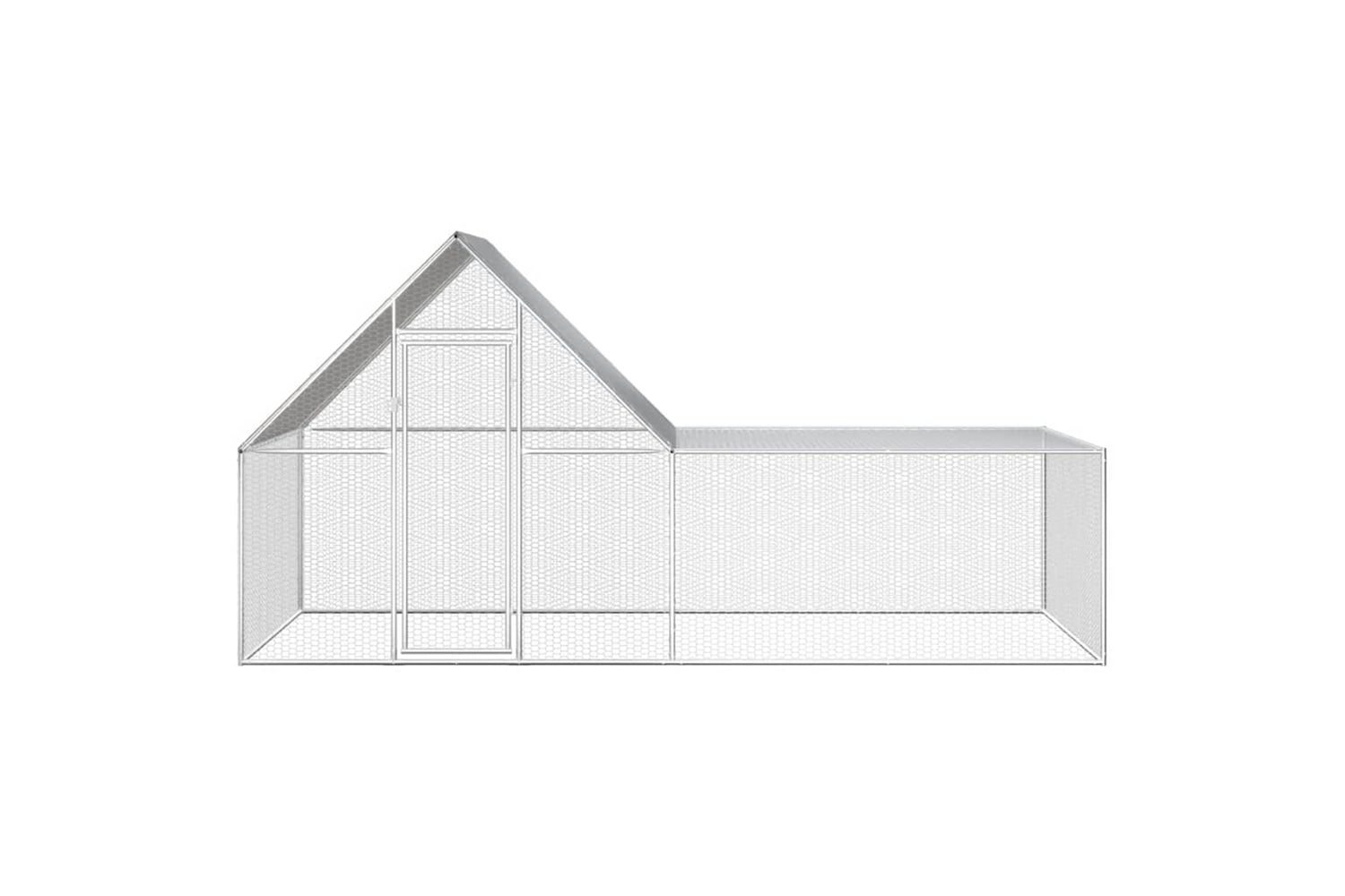 Vidaxl Chicken Coop 4x2x2 M Galvanised Steel-3