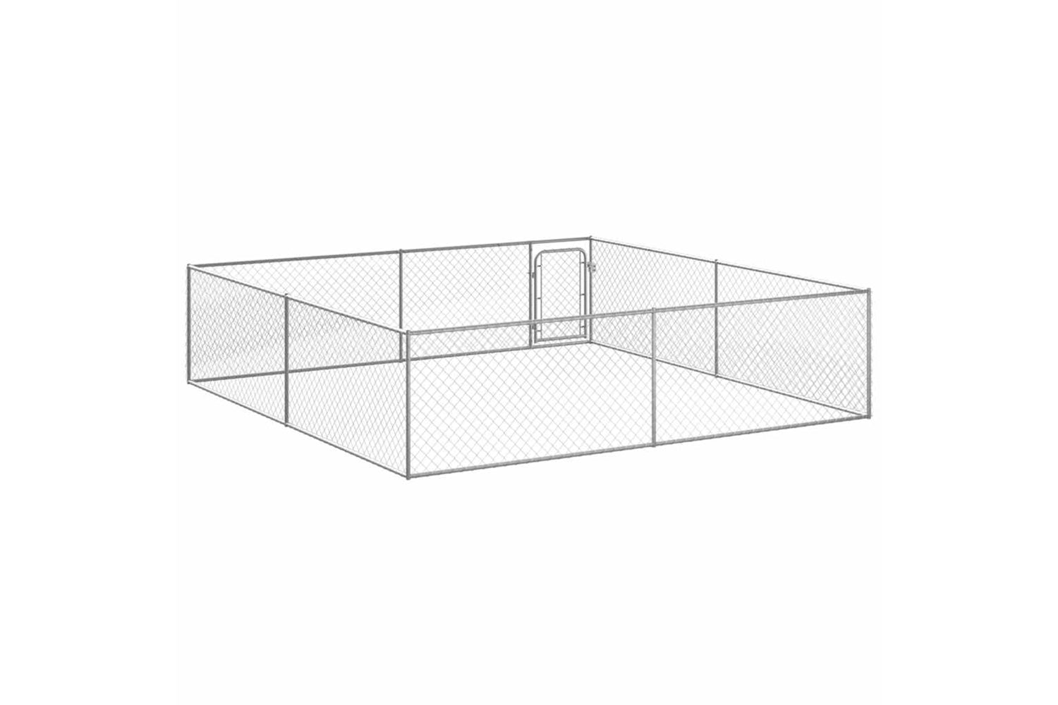Vidaxl Outdoor Dog Kennel Galvanised Steel 4x4x1 M-4