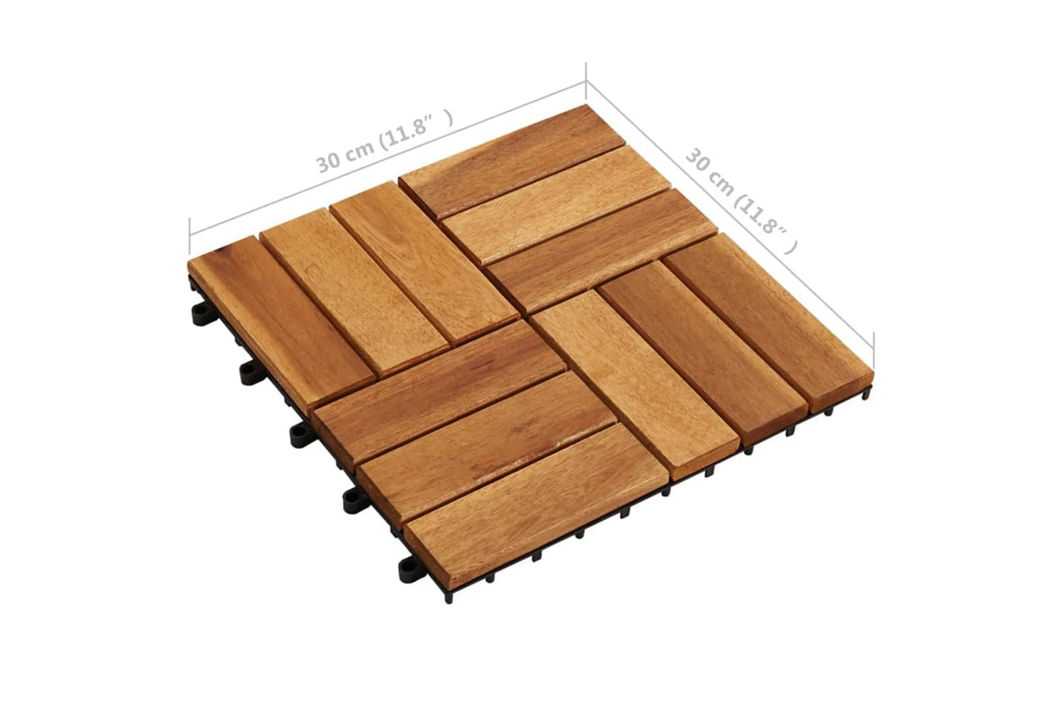 vidaXL 41585 10 Pcs Acacia Decking Tiles 30 X 30cm-7