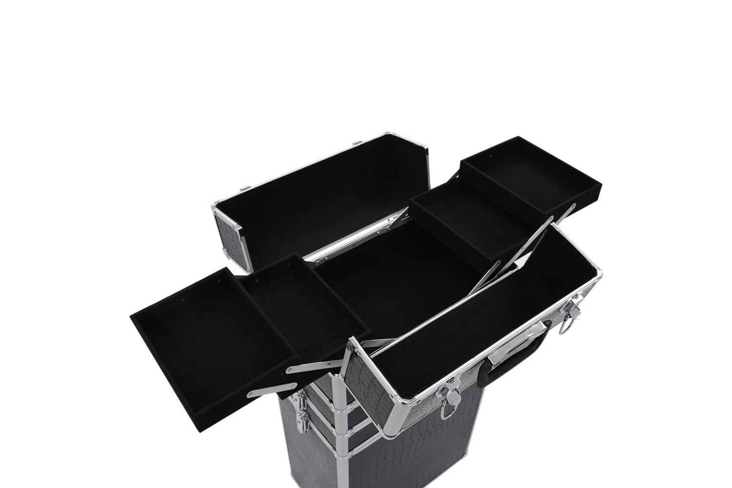 Vidaxl 91817 Make-up Trolley Aluminium Black With Crocodile Pattern-5