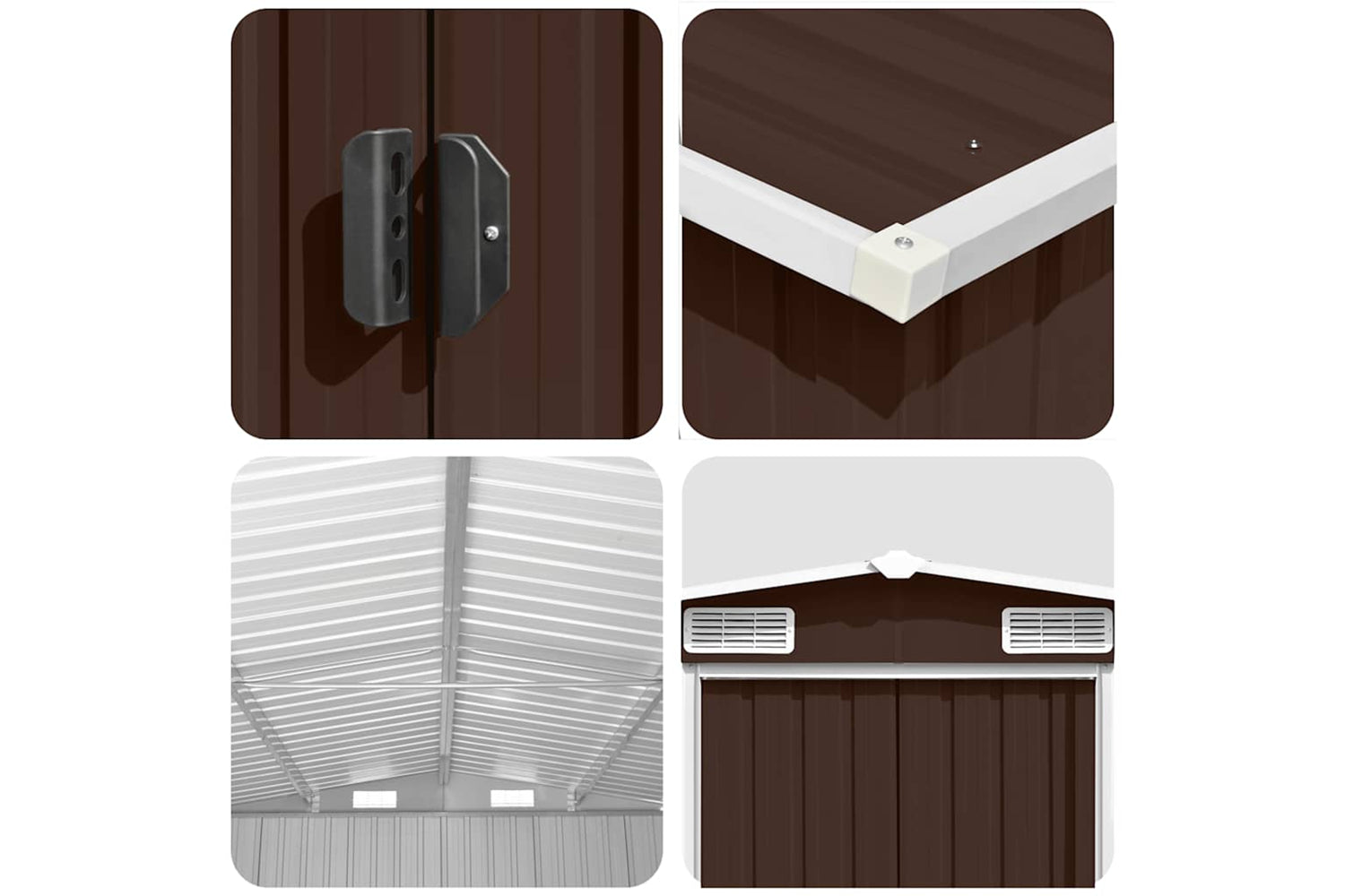 vidaXL 143351 Garden Shed 257x489x181cm Metal Brown-8