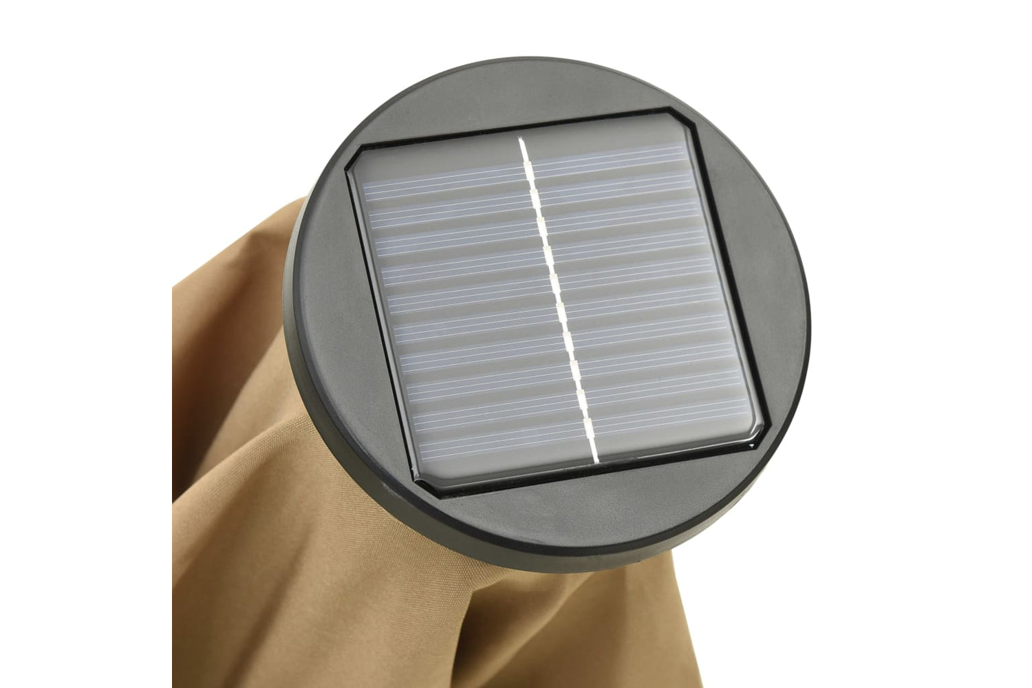 Vidaxl 313560 Parasol With Led Lights Taupe 200x211 Cm Aluminium-8