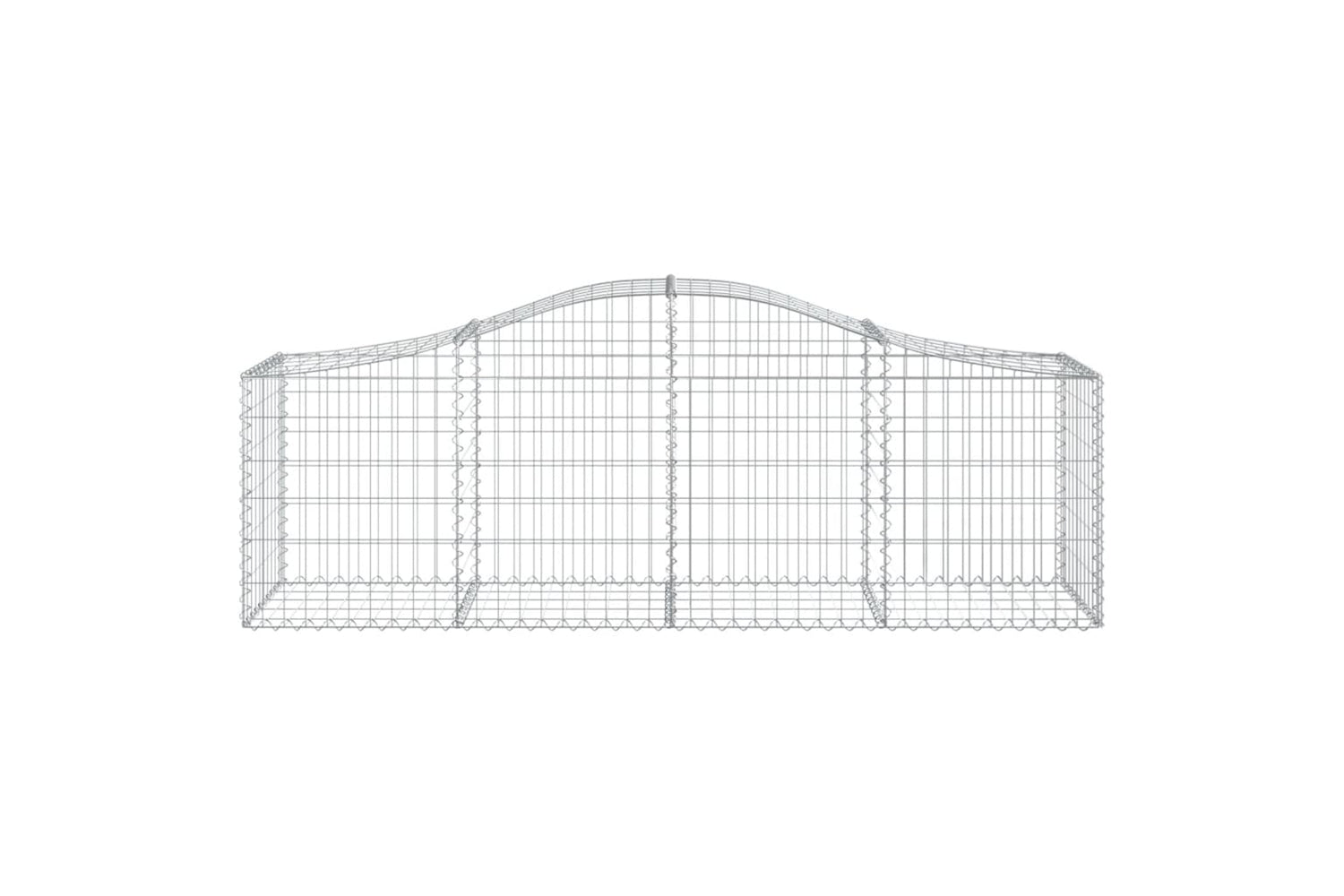vidaXL 3145608 Arched Gabion Baskets 12 Pcs 200x50x60/80cm Galvanised Iron-3