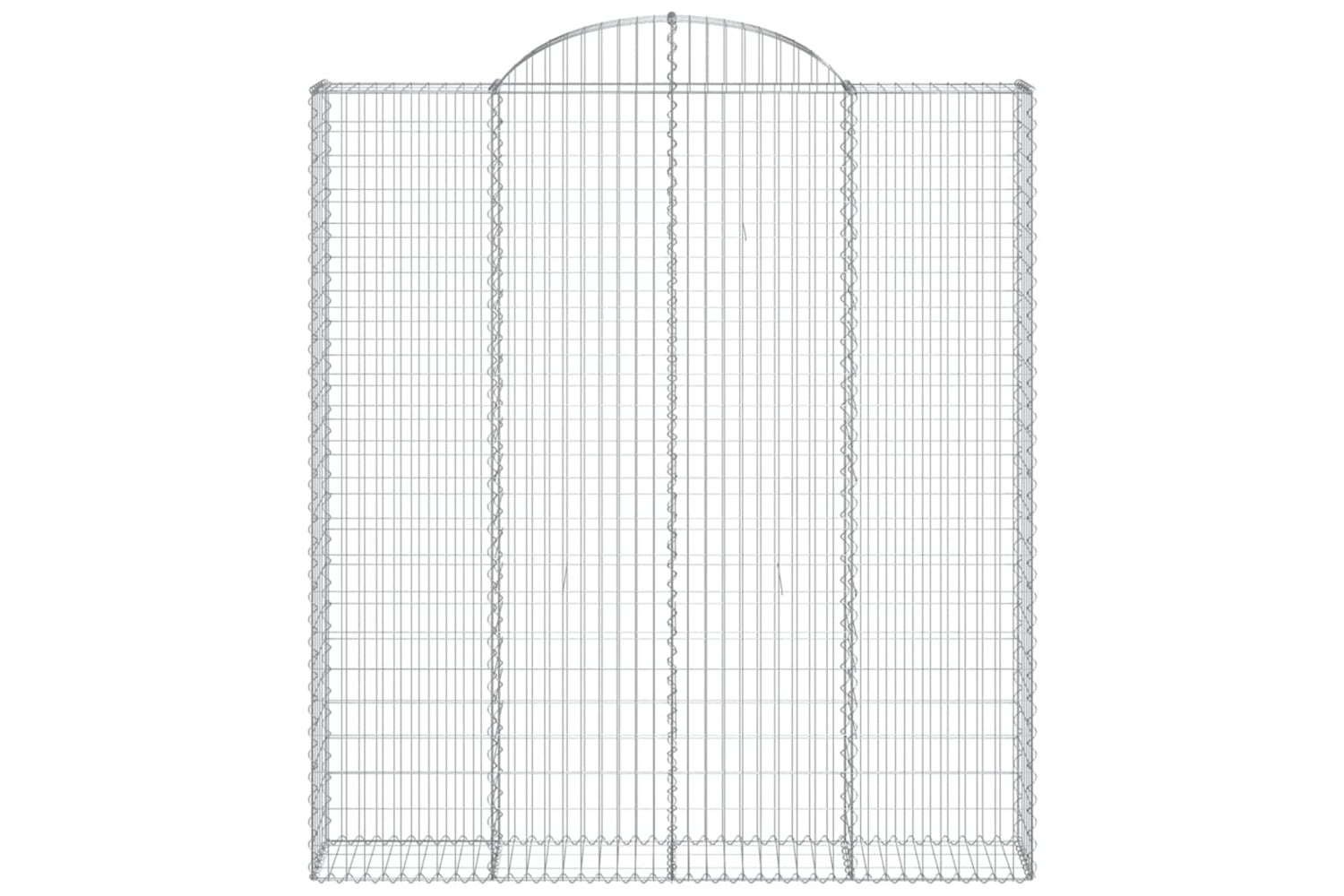 vidaXL 3146236 Arched Gabion Baskets 2 Pcs 200x30x220/240cm Galvanised Iron-3
