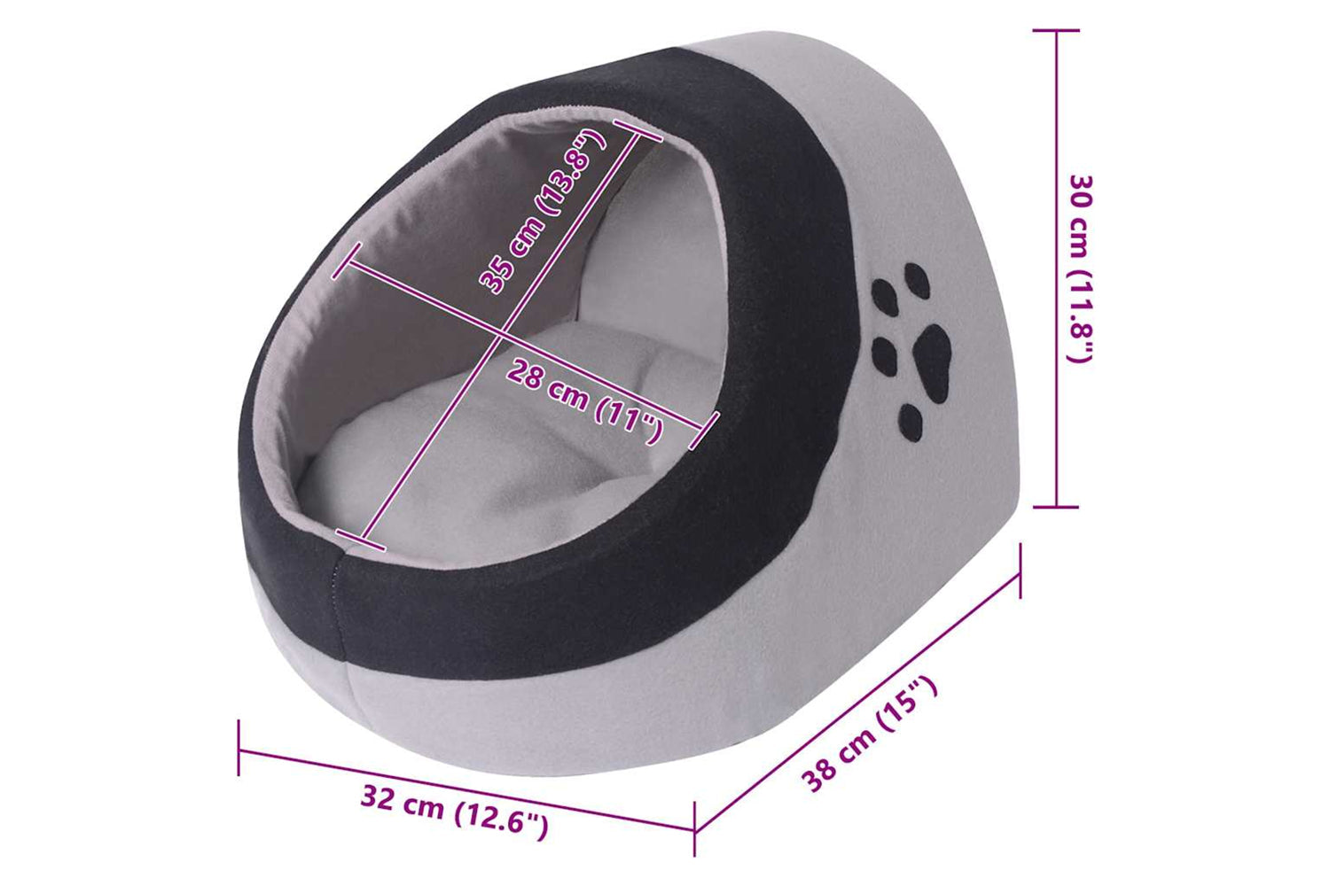 Vidaxl Cat Cubby Grey And Black L-3