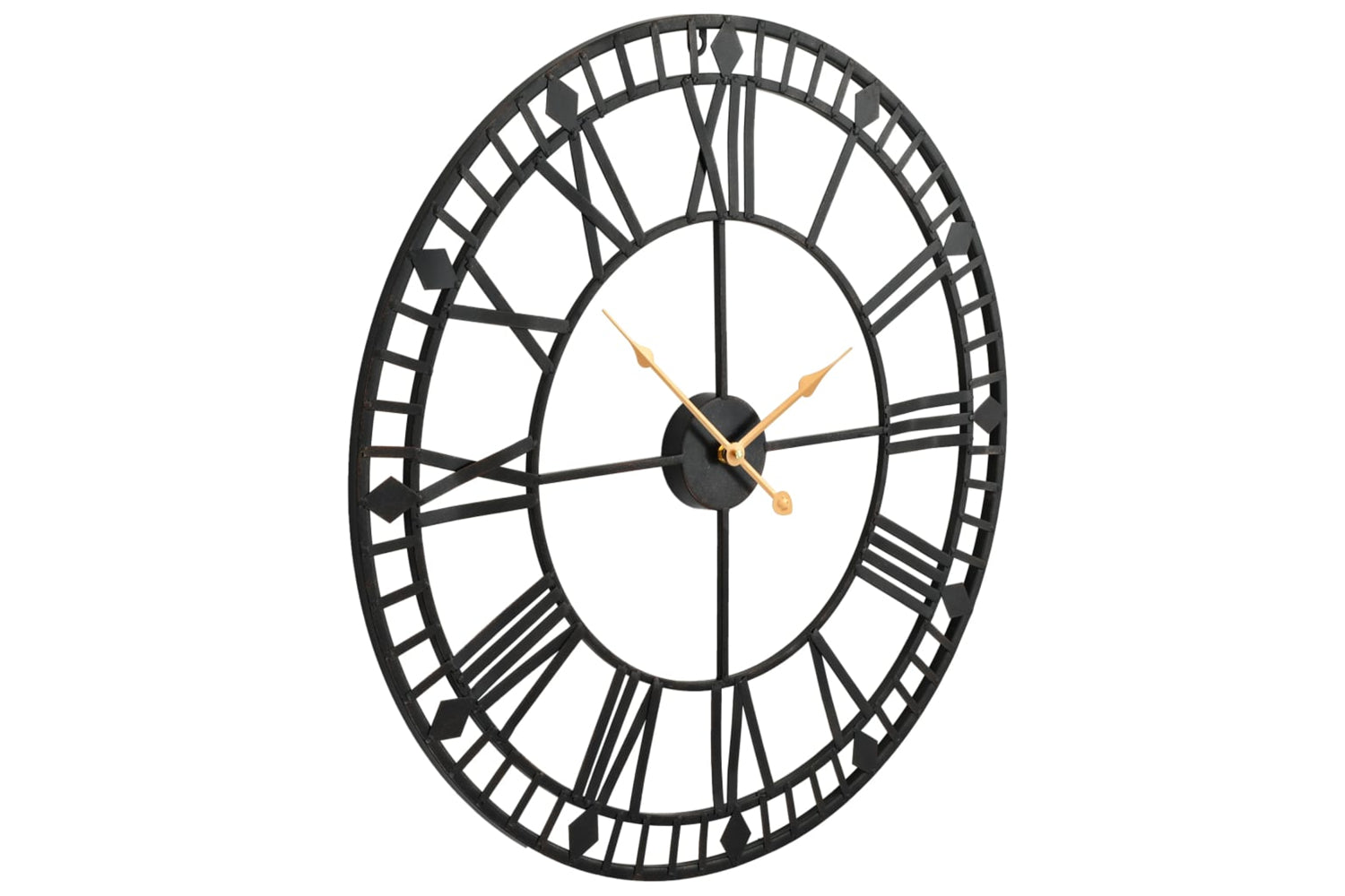 Vidaxl 50645 Vintage Wall Clock Metal 60 cm | Black/Gold-3