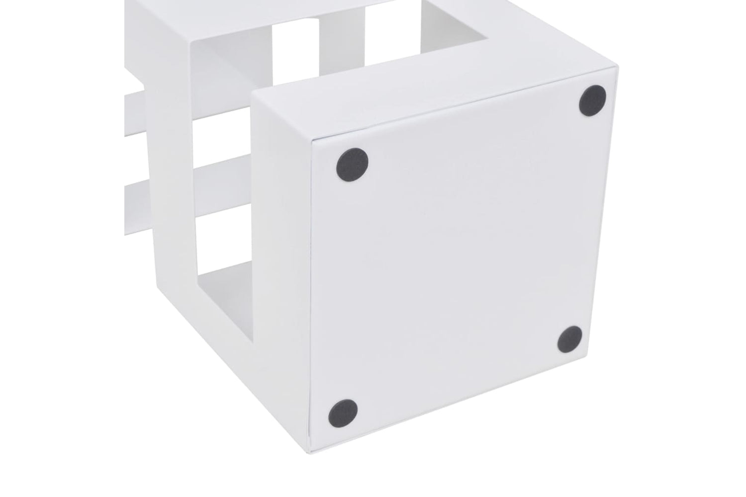 vidaXL 242470 White Square Umbrella Stand Storage Holder Walking Stick Steel 48.5cm-3