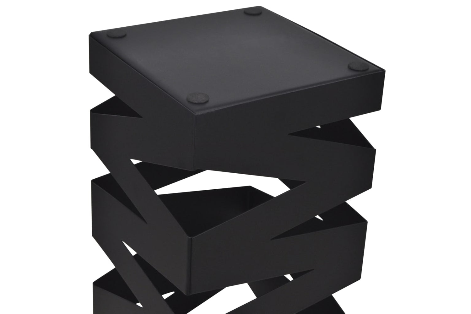 vidaXL 242469 Black Square Umbrella Stand Storage Holder Walking Stick Steel 48.5cm-3