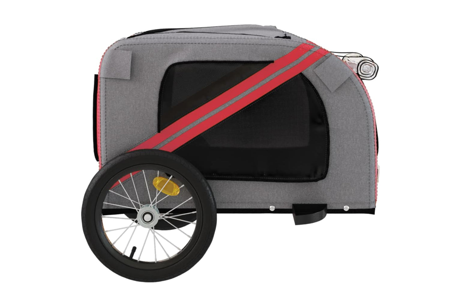 Vidaxl 93873 Pet Bike Trailer Red And Grey Oxford Fabric And Iron-6