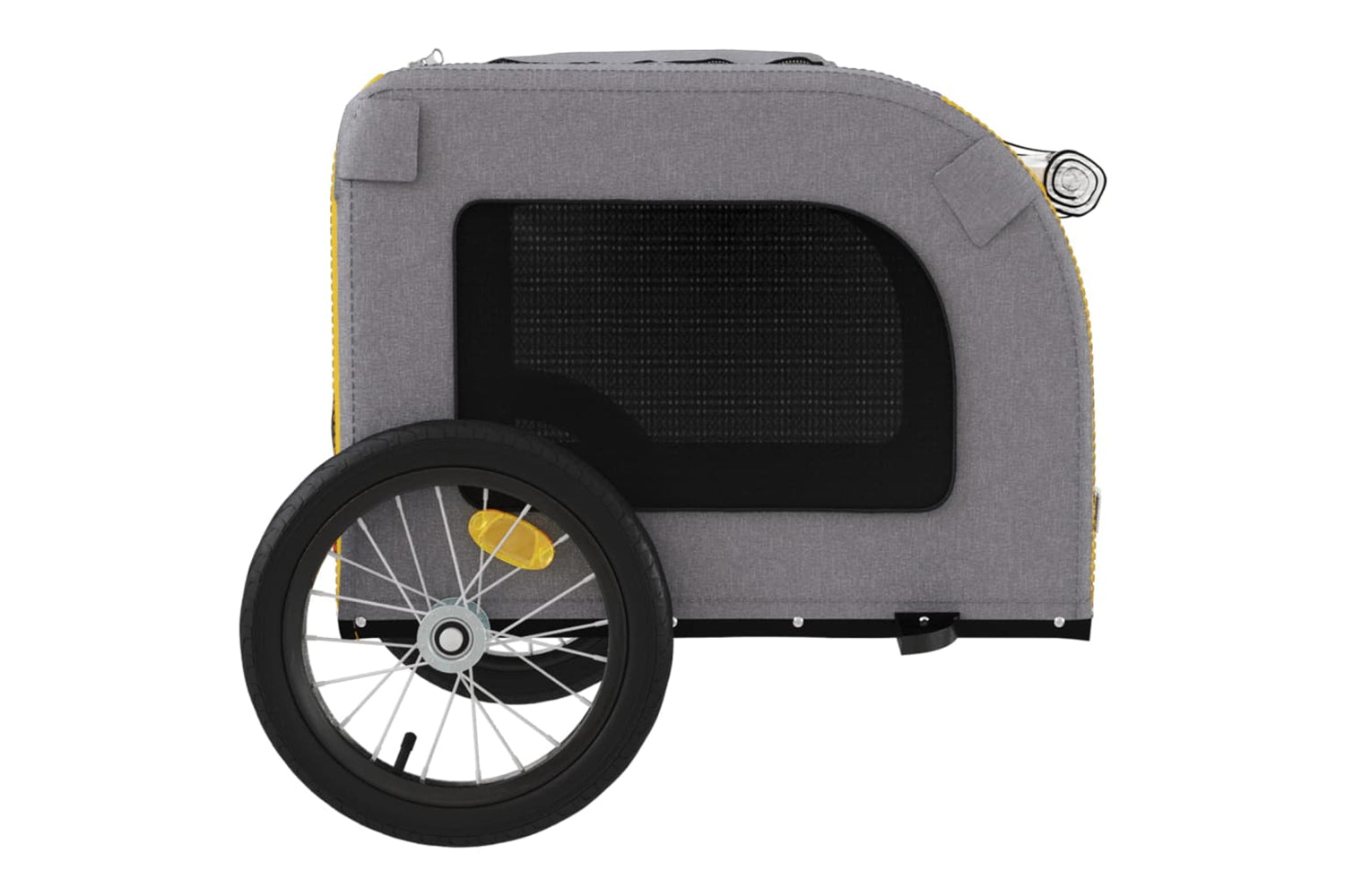 Vidaxl 93833 Pet Bike Trailer Yellow And Grey Oxford Fabric And Iron-6