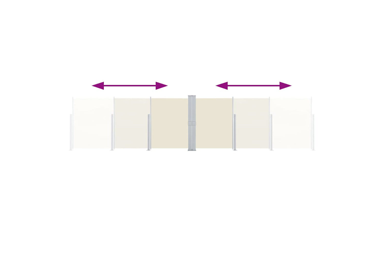 vidaXL 48485 Retractable Side Awning Cream 140x1000cm-5