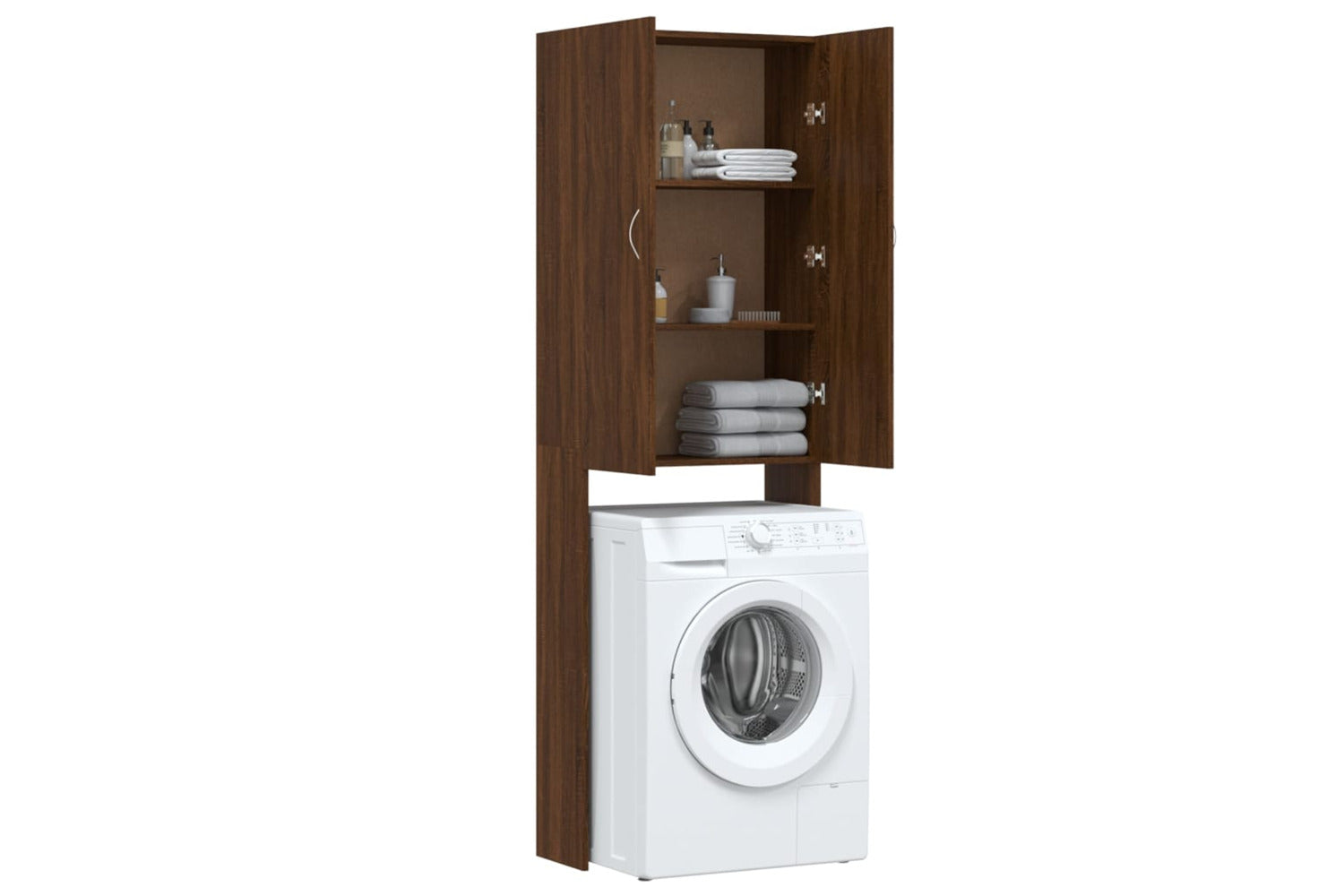 vidaXL Washing Machine Cabinet Brown Oak 64x25.5x190cm-4