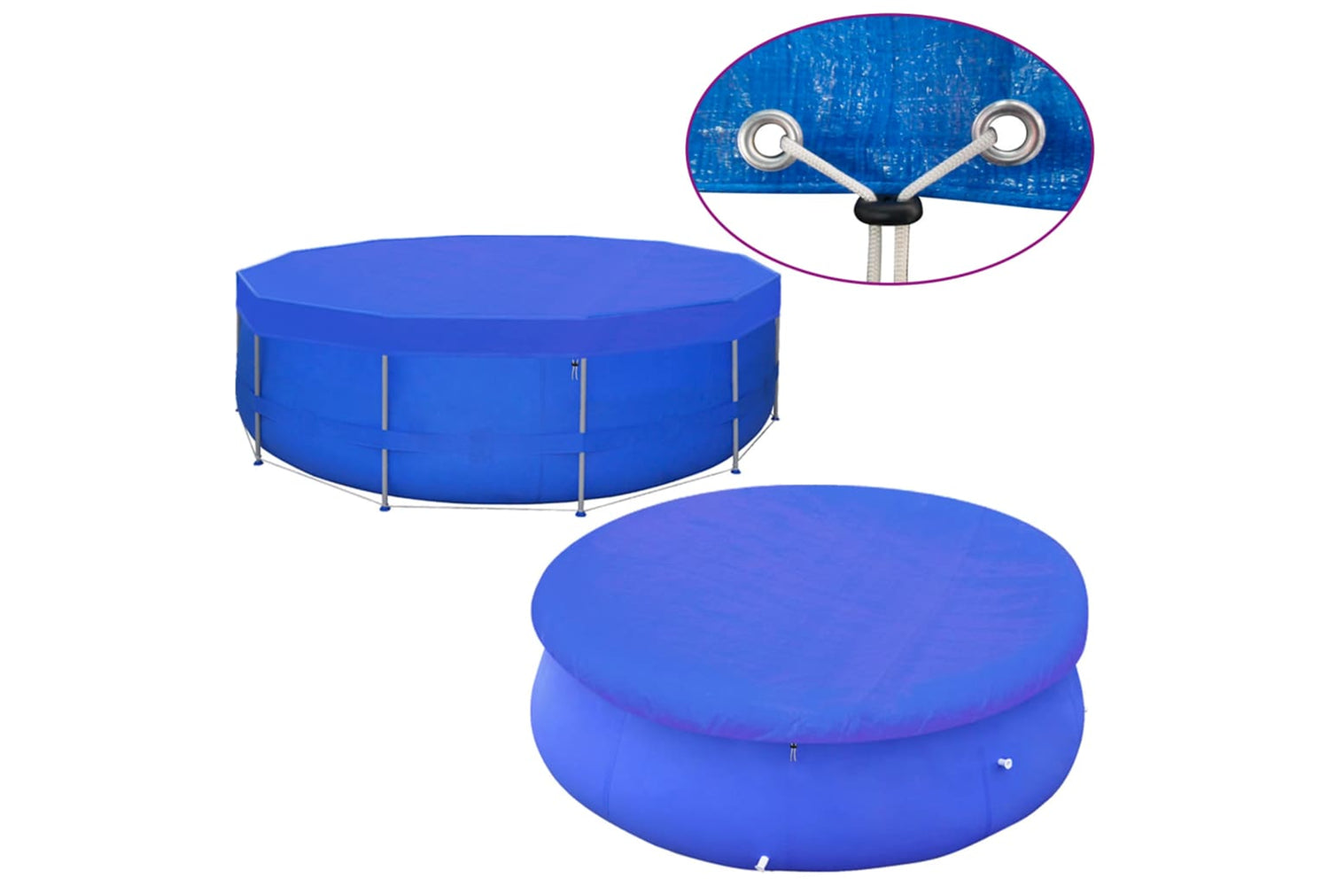 vidaXL 3082801 Pool Covers 2 Pcs Pe Round 460cm 90 G/mÂ²-4
