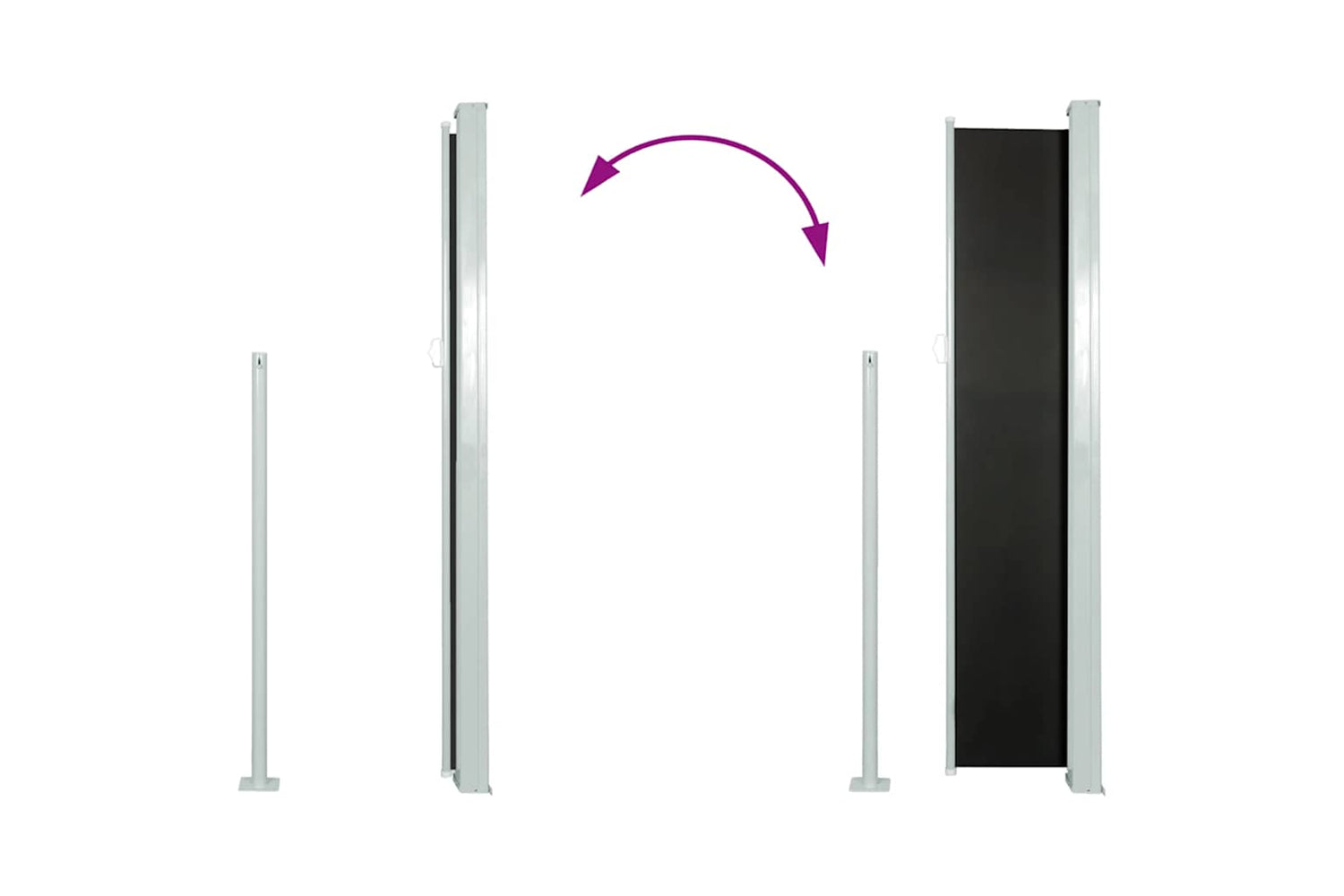 vidaXL 48382 Patio Retractable Side Awning 100x500cm Black-6