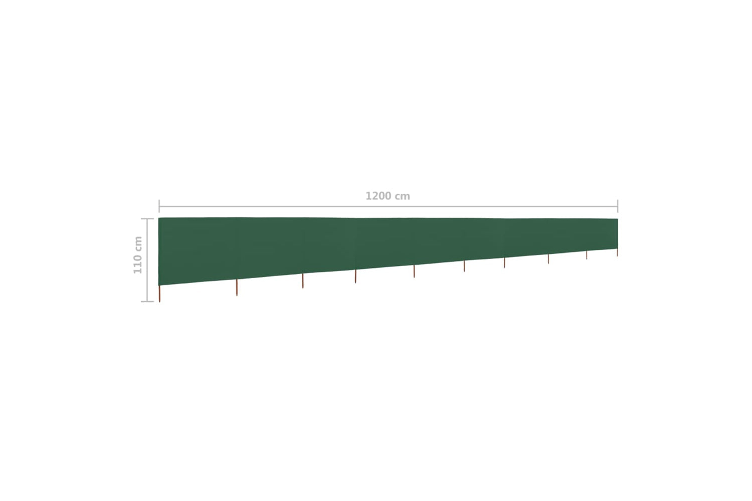 vidaXL 47187 9-panel Wind Screen Fabric 1200x80cm Green-6