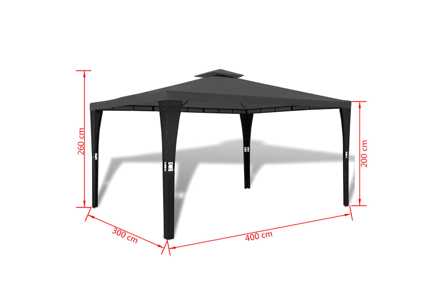 Vidaxl 41453 Gazebo With Roof 3x4 M Dark Grey-7