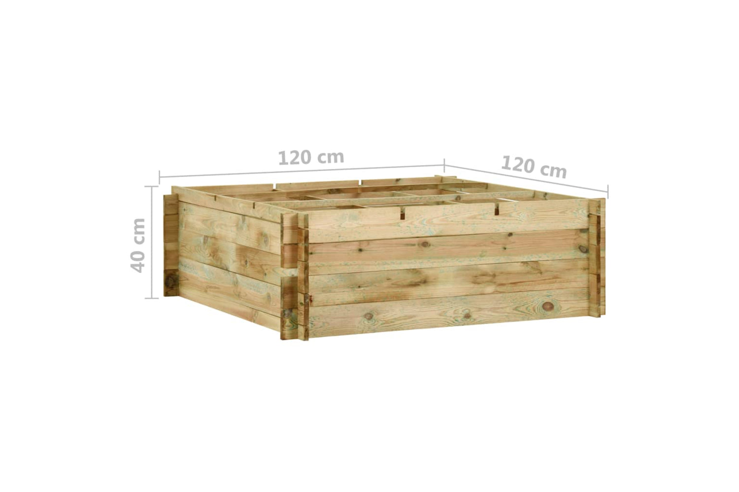 vidaXL 43346 Garden Raised Vegetable Bed Impregnated Pinewood 120x120x40cm-5