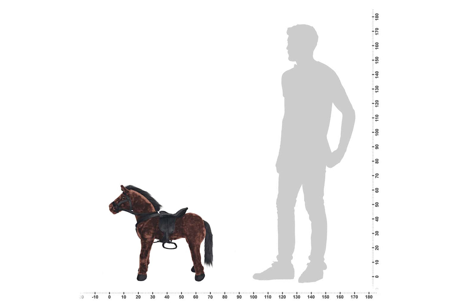 Vidaxl Standing Plush Toy Horse Dark Brown Xxl-6