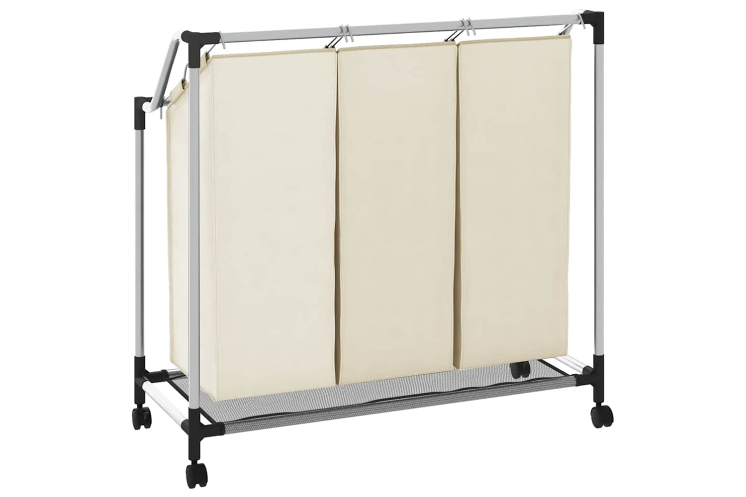 Vidaxl 282427 Laundry Sorter With 3 Bags Cream Steel-6